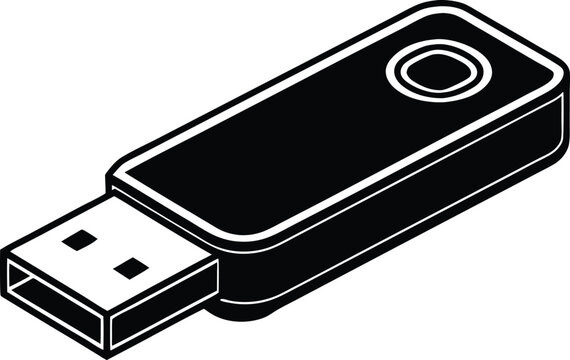 Portable USB Pen Drive Vector Illustration for Data Transfer and Computer Technology Graphics