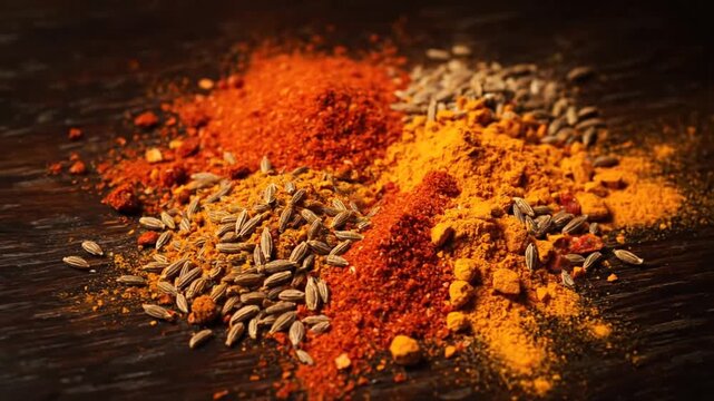 Colorful Spice Blend: Close-Up of Culinary Ingredients