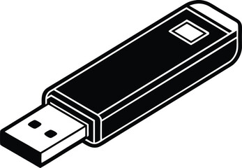 USB Pen Drive Vector Illustration Isolated on Transparent Background for Technology and Data Storage Concept