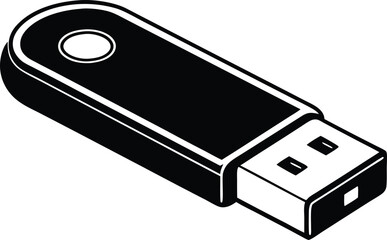  USB Pen Drive Vector Illustration for File Transfer, Digital Backup, and Tech Device Concept 