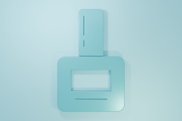 Obraz premium Blue Nail polish bottle icon isolated on blue background. Minimalism concept. 3D render illustration
