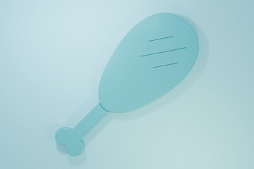 Blue Chicken leg icon isolated on blue background. Chicken drumstick. Minimalism concept. 3D render illustration