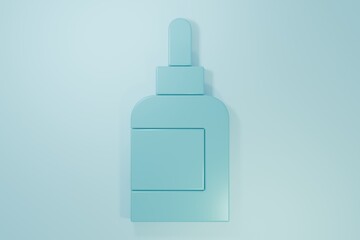Blue Cream or lotion cosmetic tube icon isolated on blue background. Body care products for woman. Minimalism concept. 3D render illustration