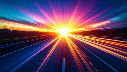 Abstract orange and yellow light burst sun ray vector background illustration