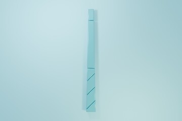 Blue Billiard cue icon isolated on blue background. Minimalism concept. 3D render illustration