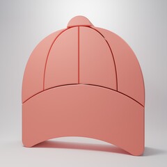 Pink Baseball cap icon isolated on pink background. Sport equipment. Sports uniform. Minimalism concept. 3D render illustration