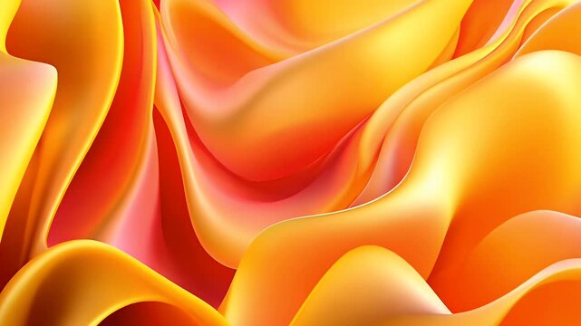 Abstract orange and yellow flowing silk fabric texture background design
