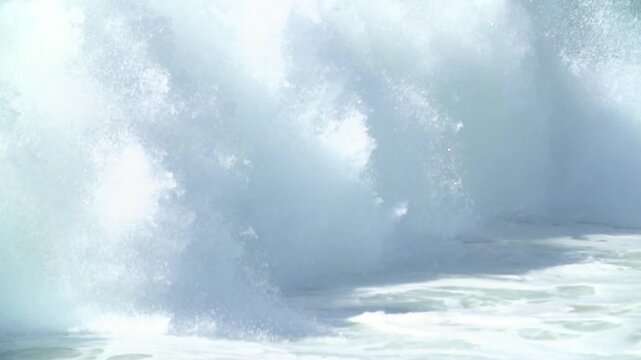Close up of white water waves breaking
