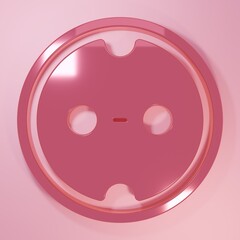 Pink Electrical outlet icon isolated on pink background. Power socket. Rosette symbol. Minimalism concept. 3D render illustration