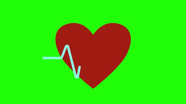 template cardio health cromakey animation