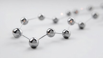 Molecule structure comprising numerous spheres representing complexity and innovation in scientific development