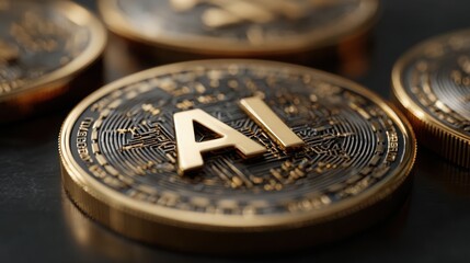 Innovative concept of a bitcoin token representing digital currency behavior and feedback mechanisms in ai technology