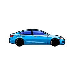 Fototapeta premium Sleek, modern blue sedan car illustration, perfect for automotive marketing, design projects, and transport concepts.