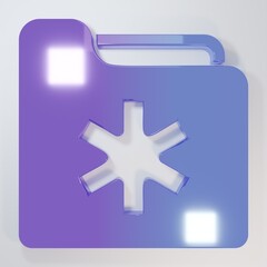 Obraz premium Purple-blue Medical health record folder for healthcare icon isolated on grey background. Patient file icon. Medical history symbol. Minimalism concept. 3D render illustration