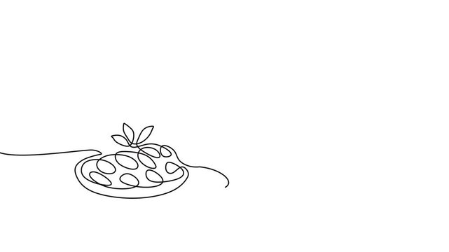 Ramadan Iftar Meal Continuous Line Animation for Fast Breaking Dish
