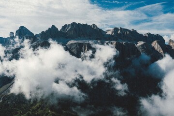 clouds over the mountains