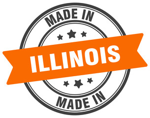 Fototapeta premium Made in Illinois round sign. Made in Illinois stamp.