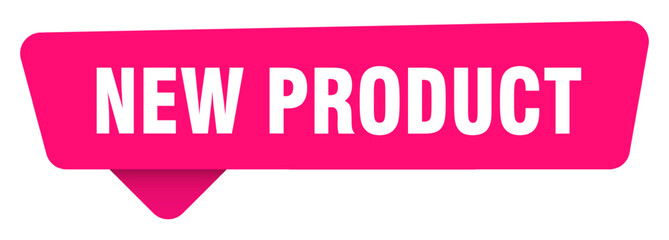 new product magenta sticker isolated on transpatent background. new product sign
