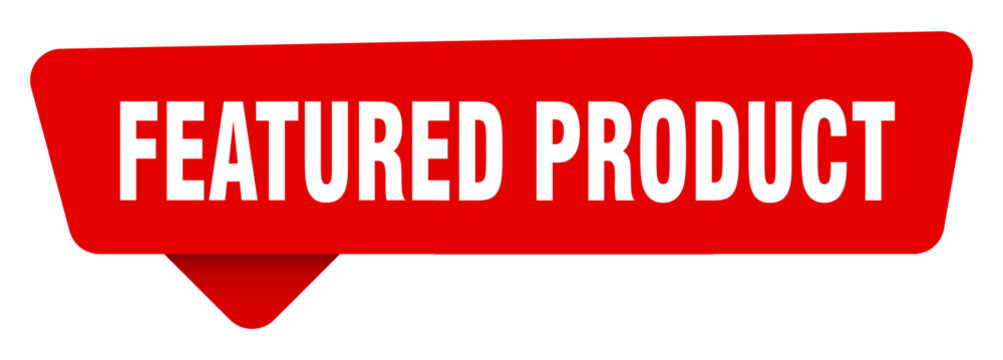 featured product red sticker isolated on transpatent background. featured product sign