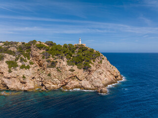 Faro de Capdepera en la Isla de Mallorca, Baleares