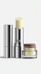 cosmetics on white background