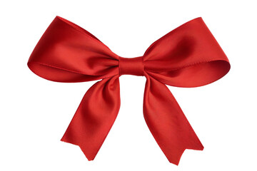 red ribbon bow isolated on white background