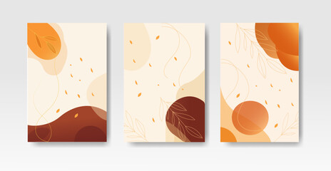 Hello Autumn Abstract Background, Fall Background Banner Design, Minimal Autumn Leaf Poster, Modern Seasonal Abstract Template, Warm Gradient Fall Illustration, Nature Design for Advertising