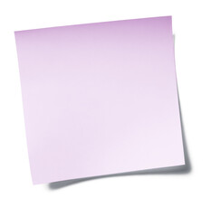 purple sticky note isolated on white background