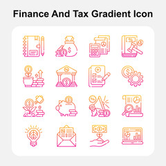 Financial Management and Budget Planning Gradient Icons Set 1