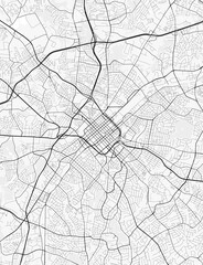 Naklejka premium Charlotte City Map. Minimalist black and white line art poster for printing, wallpaper, wall art for home and office decor