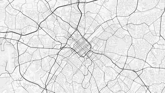 Charlotte City Map. Minimalist black and white line art poster for printing, wallpaper, wall art for home and office decor