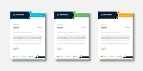 Creative modern letterhead design. Professional letterhead flyer template for corporate, medical and business