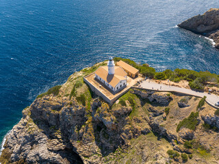 Faro de Capdepera en la Isla de Mallorca, Baleares