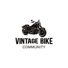 Vintage Bike Community Logo Featuring a Classic Motorcycle Design Symbolizing Heritage Enthusiasm