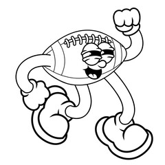 Retro character design from rugby dance outline