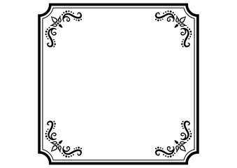 アジア風の飾りフレーム。正方形。