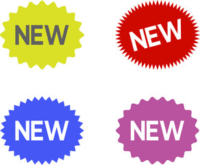 New sticker set, discount sticker, special price, advertising campaign, jagged starburst sticker icon, sale sticker. Stickers for New Arrival shop product tags, new labels or sale badges and banners