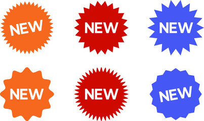 New sticker set, discount sticker, special price, advertising campaign, jagged starburst sticker icon, sale sticker. Stickers for New Arrival shop product tags, new labels or sale badges and banners