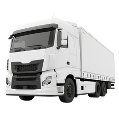 Clean and modern white delivery truck isolated on transparent field showcasing logistics