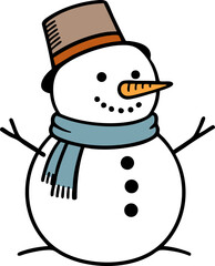 겨울 눈사람 일러스트