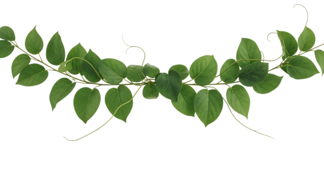 Green Vine Garland with Heart Shaped Leaves b8ed3786093a6b483344bc2b2fe9783cdr isolated on a transparent background