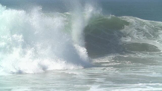 Perfect barrel waves breaking in the ocean