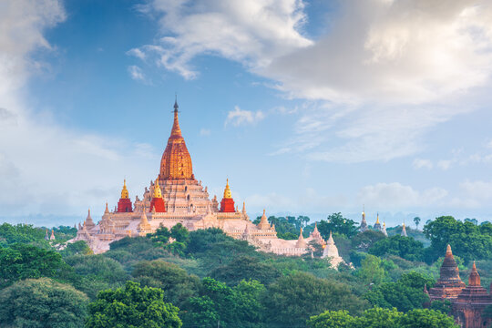 Bagan, Myanmar ancient temple Landscape with Ananda Temple 430