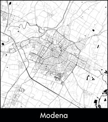 Modena city map, Italy - Topographic vector map poster