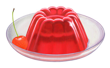 ストロベリーゼリーのイラスト