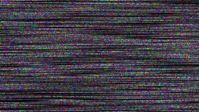 Vintage analog television static screen interference glitch effect black and white horizontal lines noise disruption signal loss broadcast failure transmission