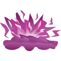 Burst Of Pink Energy With Jagged Lightning Bolts Emanating From A Smoky Purple Base Against A Transparent Background