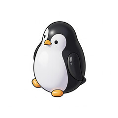 Adorable Cartoon Baby Penguin, Cute Winter Animal Illustration