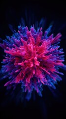 Fototapeta premium Vivid and abstract, this image showcases a vibrant, colorful explosion, ideal for science, technology, or art projects, It can be used in presentations, digital media, or as a captivating background,
