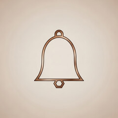 Golden Bell Outline Icon, Minimalist Holiday Symbol